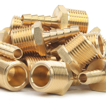 LTWFITTING Brass Barb Fitting Coupler/Connector 1/4-Inch Hose ID x 3/8-Inch Male NPT Fuel(Pack of 60)